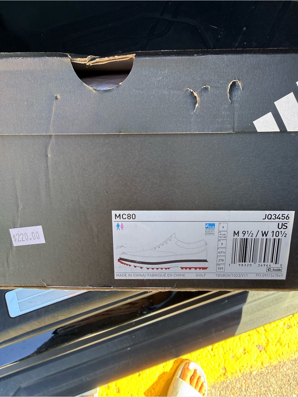 Men's Black Golf Shoes MC80 - Adidas - Picture 2 of 7